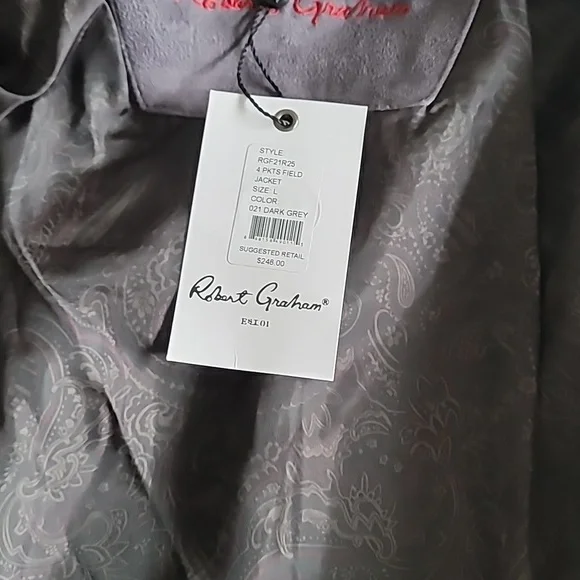 Robert Graham 4 Pockets Field Jacket Dark Gray Size L